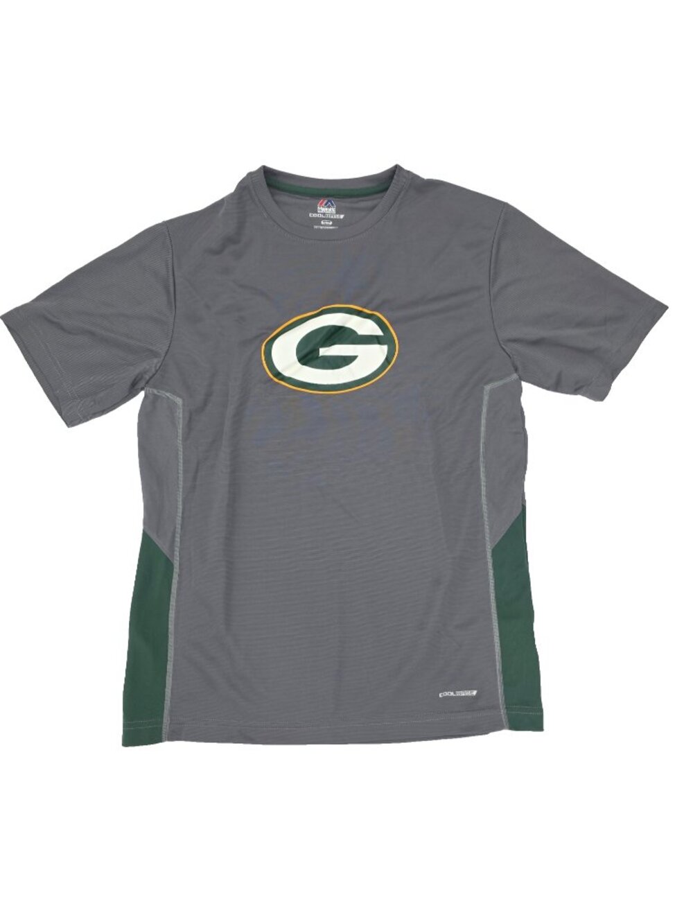 Majestic Green Bay Packers T-shirt Men Medium Gray Cool Base NFL Athletic Active